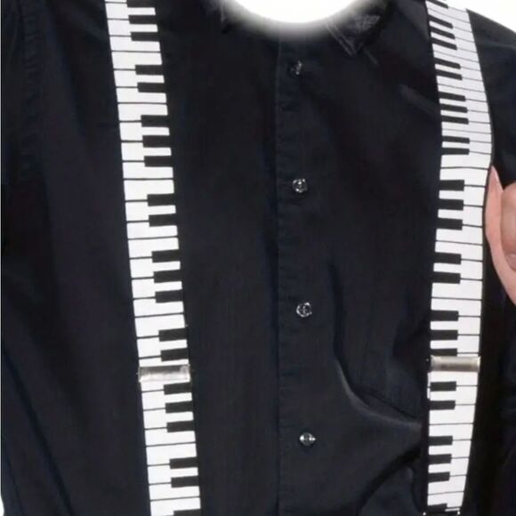Piano Key Suspenders Unisex Music Teacher Musician Keyboardist Band Member NWT - Picture 2 of 5